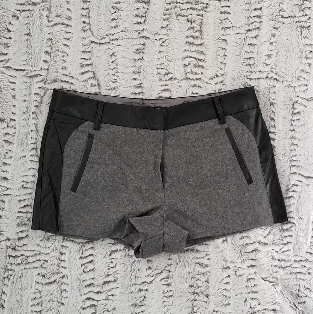 Gray with and black shorts
